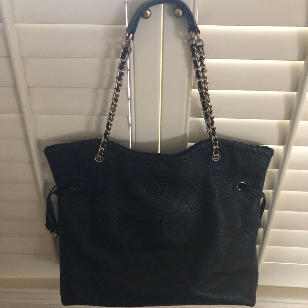 TORY BURCH THEA LEATHER SLOUCHY TOTE PRISTINE
